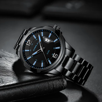 CRRJU 2021 Нови часовници за мъже Часовници е от неръждаема стомана Водоустойчив Дата на Аналогови Кварцови часовници Бизнес Ръчни часовници за мъже 1
