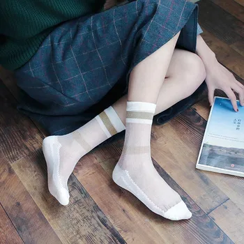 [WPLOIKJD]Японски творчески тънки дантелени чорапи Сладки смешни прозрачни секси копринени дамски чорапи на щиколотке за дамских подаръци за момичета 1
