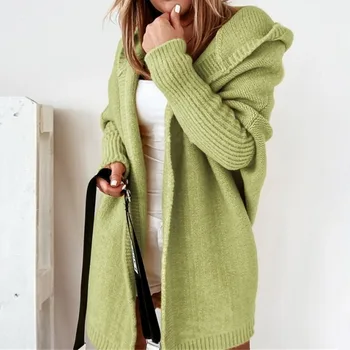 Жена универсален жилетка Есенни и зимни пуловери Модни свободни ръкави 