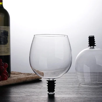 Креативен Чаша за Червено вино и шампанско със силиконов печат Пийте направо от бутилката Инструмент за парти в бар Кристален Стъклена чаша 1