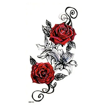 временна татуировка sticke Art 3D Рози Цвете Тяло Роза Татуировка Мода Жена, Момиче, Ръка Изкуство на Тялото Фалшиви Татуировки Стикер Водоустойчив 1