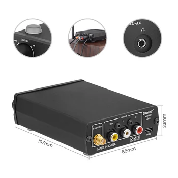 AIYIMA Audio DAC A4 APTX HD ES9038 Декодер CSR8675 Bluetooth Стерео Усилвател за слушалки 24 Бита 96 khz USB Коаксиален Изход RCA AUX 2