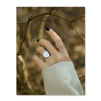 Ред Нов S925 сребро пръстен с естествен изумруд сладък проста класическа овална форма за жени регулируема който отваря пръстен, фини бижута K0165 > Изискани бижута / www.yorkshireclaims.co.uk 11