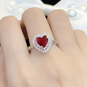 Ред Овална пръстен 3 карата за жени 925 сребро със синтетичен диамантен пръстен сватба сватбени халки > Изискани бижута / www.yorkshireclaims.co.uk 11
