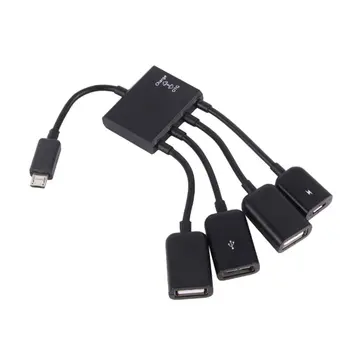 OTG 3/4 Порт Micro USB кабел за зареждане Hub Кабел-Сплитер Жак Адаптер За Смартфон Компютър Tablet PC Тел за Пренос на Данни 1