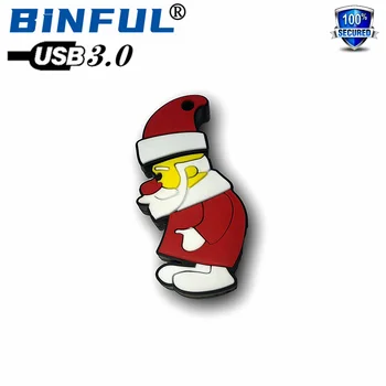 BINFUL USB 3.0 Автентичен Коледен старецът usb флаш памет 4 GB 8 GB 16 G 32 G 64 Г 128 Г 256 GB флаш памет usb memory stick u диск подарък 1