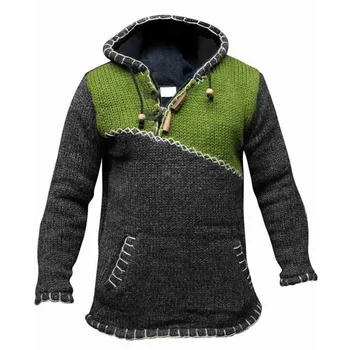 Ред Мъжки пуловер вязаная Hoody с дълъг ръкав кръгъл отвор пуловер върховете жилетка Ca > Пуловер / www.yorkshireclaims.co.uk 11