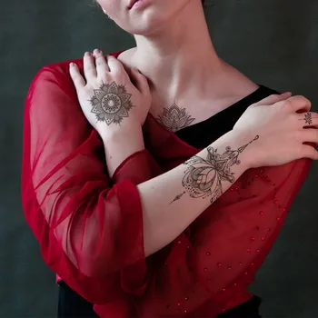 Ред Водоустойчив стикер татуировки пълна ръка женски призрак на очите гепард часовници татуировка прехвърляне на вода флаш татуировка фалшива татуировка за мъже жени > Татуировки и боди арт / www.yorkshireclaims.co.uk 11