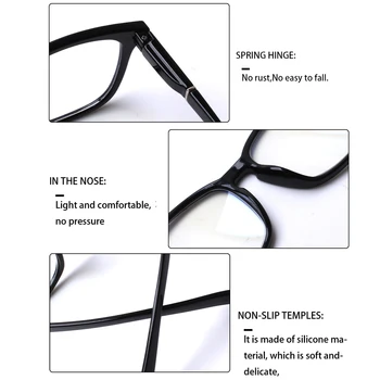 Очила за четене Boncamor Пружинен Шарнир Правоъгълни рамки от Очила за четене За мъже и жени Очила по рецепта +1.0+3.0+5.0+6.0 2