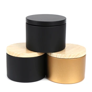 Златното Черно Производство на свещи Лидице плоча Празни Кутии за съхранение с капак от дървени зърно Козметични уреди За вземане на проби Чаена кутия Контейнер за бонбони и бижута