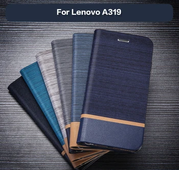 Бизнес Кожен Калъф За телефон Lenovo A319 Флип Калъф-портфейл Делото За Lenovo A319 Силиконов Калъф 1
