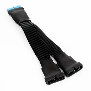 19-пинов конектор за USB 3.0 20-пинов 1to2 удължителен кабел за Захранване на Дънната платка Кабели на дънната платка 1