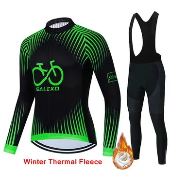 2022 Нов Зимата с дълъг ръкав За мъже Термален Руно Велосипедна екип Колоездене Джърси Комплект МТБ Велосипедна облекло Велосипедна облекло Майо Ropa Ciclismo 2