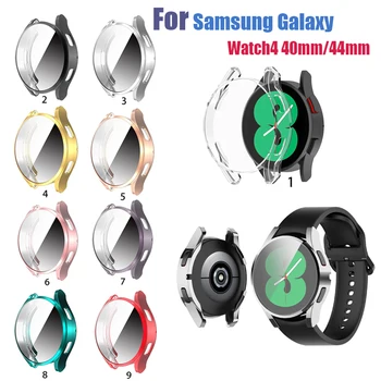 С галванично Покритие Тънък Защитен Калъф TPU за Samsung Galaxy Watch 4 40 мм 44 мм Пълна Защитна Обвивка на Рамката 2