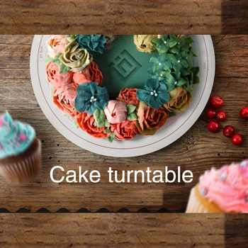 12-инчови Инструменти за печене От Алуминиева сплав Колело за тортата за рождения Ден на Пластмасова Поставка за торта от неръждаема стомана Стъклена Поставка за торта Платформа за визьор