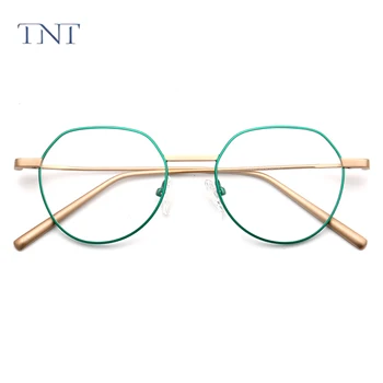 TNT Мъжки Кръгли Очила от неръждаема стомана, Дамски Реколта Изискани Недалновидни Оптични очила по рецепта Рамки Прозрачни Малки Очила Oculos 1