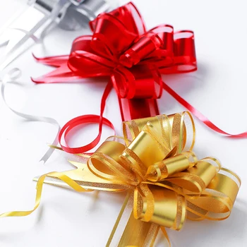 10шт Златна Сребърна Червена Гирлянда за Опаковане на Подаръци, Коледни Украси Голям Коледен Лък за Дома, Детски Подарък за Коледа Коледа Орнамент 2