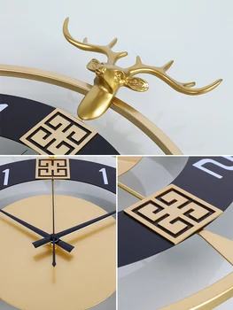 Метални Стенни часовници в европейски стил Луксозни Творчески стенен часовник с махало Decoracion Comedor Nordic Reloj De Pared Home Decor EF50WC 1