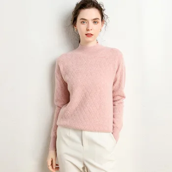 Ред Млад сладко розово вязаный пуловер женски есенно-зимния топло свободен пуловер с дълги ръкави Harajuku градинска мода E дрехи за момичета > Пуловер / www.yorkshireclaims.co.uk 11