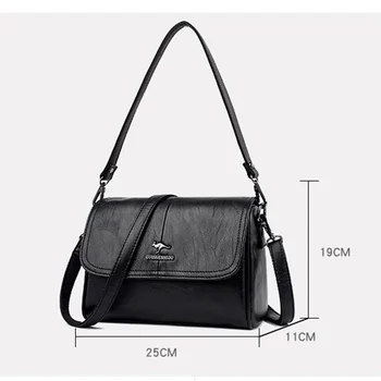 Дамска чанта Дамска чанта Луксозна чанта през рамо от изкуствена кожа Чанта през рамо с цип с множество джобове Чанта с Високо Качество Дамски чанта 1