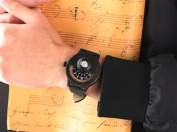Луксозни Творчески Цифри Дисплей Дървени Часовници, Мъжки Компас Външни Мъжки Спортни часовници, Мъжки Часовници с кожена каишка Мъжки часовник 2019 1