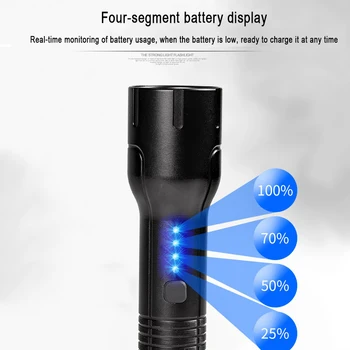 P70 Силна Светлина от Фенерче От Алуминиева Сплав Електрически Дисплей USB Изход Банка Захранване LED Дальнобойный Фенерче Външно осветление 1