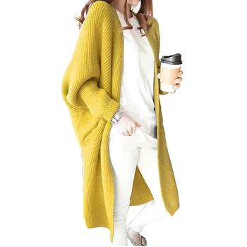 2022 Модни дамски есенни пуловер Жилетка Свободни Прилеп с дълъг ръкав Вязаное дамско палто Нов Елегантен Тънък пролетен женски пуловер G026 1