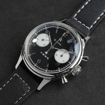 Мъжки часовник Sugess Seagull Механизъм 1963 Хронограф Мъжки часовници Ръчни, Механични Сапфировые Часовници За мъже 38 мм Водоустойчив Светещи 1