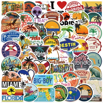 Гореща разпродажба 50 бр. Открит Флорида Пътуване Красиви Пейзажи Стикер Стикер САМ Бутилка Лаптоп 1