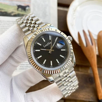 Луксозни Автоматични Механични Мъжки часовник Материал от Неръждаема Стомана Оригинална закопчалка Черен Диаметър на Циферблата Часа 41 мм Relogio 2