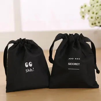 Чанта за хигиенни кърпички Мини-Мультяшная найлонова чанта за съхранение на Черна косметичка за грим Организатор на съвсем малък Чанта за сортиране на всички всячины 1