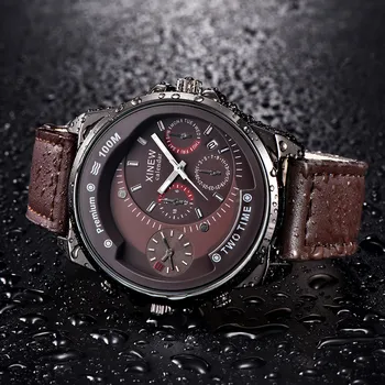 Ред Някога се движат нови часовници за мъже кварцов механизъм кожена каишка 6-пинов японски механизъм Relogio Masculino 30 м водоустойчив мъжки часовник черен > Мъжки часовник / www.yorkshireclaims.co.uk 11