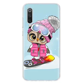 Детска Сладък Бухал Любовник Карикатура Бонбони Зимата Калъф за телефон Xiaomi Redmi Note 10 10S 9 9S 8 8T 7 6 9T 9А 9В 8A 7A 6A 4X5 Pro Мек 1