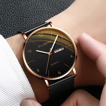 CUENA нови модни спортни мъжки часовници Най-добрата марка на луксозни водоустойчив прости тънки часовници мъжки кварцов часовник Relogio Masculino