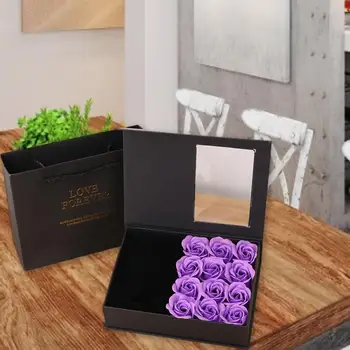 Ковчег за украса за Св. Валентин Сапун Роза Огърлица, Пръстен, Подарък кутия за Подарък кутия за цветя Подарък чанта за пренасяне Кутия за съхранение на прозорци Сватба парти 2