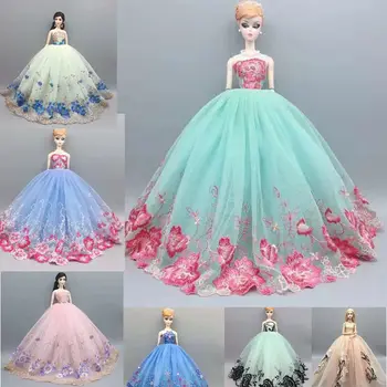 30 см Цвете дантелено Принцеса рокля за Барби Дрехи за Барби кукла Екипировки Сватбена рокля 1/6 Аксесоари за кукли Играчка за момичета, най-Добрият подарък 1
