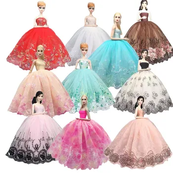 30 см Цвете дантелено Принцеса рокля за Барби Дрехи за Барби кукла Екипировки Сватбена рокля 1/6 Аксесоари за кукли Играчка за момичета, най-Добрият подарък 2