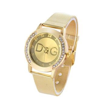 2020 г. най-Новият Известна Марка DQG Кварцови Часовници Дамски Модни Класически Часовници с кристали Луксозни Ръчен часовник от Неръждаема стомана 1