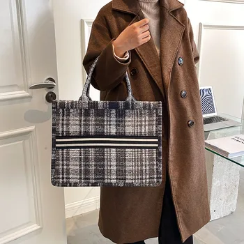 Висококачествена Дамска чанта Модни дамски холщовая чанта с Голям капацитет на рамото си Чанта-незабавни посланици Ежедневни Дамски пътна чанта 1