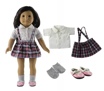 Ред Роден на ново бебе е подходящ за 18 см 43 см аксесоари за дрехи за кукли петолъчна звезда бели памучни шорти деним костюм за подарък за рожден ден на дете > Кукли и аксесоари / www.yorkshireclaims.co.uk 11