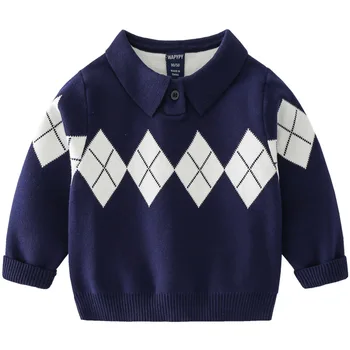 Елегантен пуловер за момчета Детски плетива за деца Зимен пуловер Детски дрехи Детски дрехи, Блузи 2