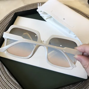 Марка дизайнер Извънгабаритни квадратни слънчеви очила За жени с голям рамки Черни слънчеви очила Модерен градиентные дамски очила с UV400 Oculos 1