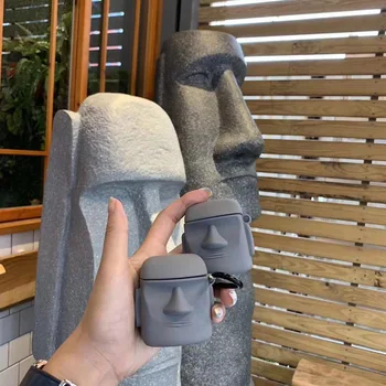 Каменна Статуя на Aimo Защитен Ръкав Airpods2 Безжична Bluetooth Слушалка Мека Обвивка 1/2 Поколение Калъф за AirPods 2
