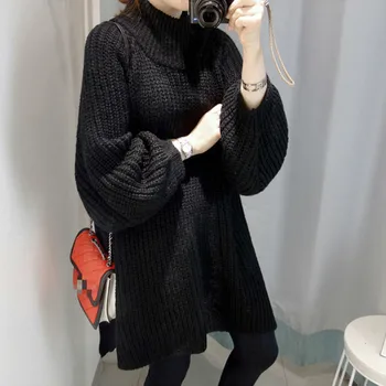 Ред 2021 есенно - зимни дрехи дамски корейската мода женски пуловер с имитация на шията поло с бродерия пуловери с дълъг ръкав топ скок > Пуловер / www.yorkshireclaims.co.uk 11