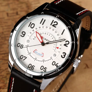 2020 Часовник CURREN Модерни Ежедневни мъжки часовници Спортни часовници Мъжки Военни Кварцов ръчен часовник Кожени часовници Relogio Masculino 8267