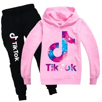 ТИК TOK Комплекти дрехи за момичета от 3 до 15 години отговарят на рожден Ден на Детски спортни костюми Детски костюми с дълъг ръкав, Блузи, Топ +Панталони 2 бр. комплект 2