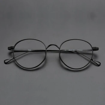 UVLAIK Рамки за очила от чист титан За мъже и жени, Луксозен марката Vintage слънчеви очила с Овална форма Оптични Очила за късогледство рецепта Лещи 1