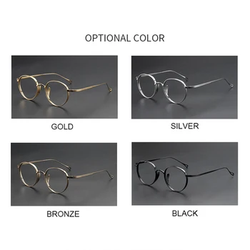 UVLAIK Рамки за очила от чист титан За мъже и жени, Луксозен марката Vintage слънчеви очила с Овална форма Оптични Очила за късогледство рецепта Лещи 2