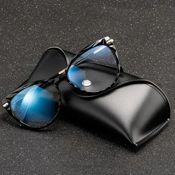 Модерни дамски слънчеви очила с кошачьим око Срещу Синя Светлина 2021 Черна Дограма Луксозен Дизайн на Компютърни Дамски Очила с прозрачни лещи 2