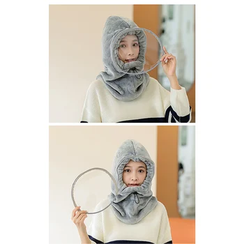 2021 Нов дамски зимни Велосипеден шал, Шапка с противотуманной маска, Шал, който предпазва от студ, Цели на осп, Ветрозащитная защита на уши, Топла шапка за лице 2
